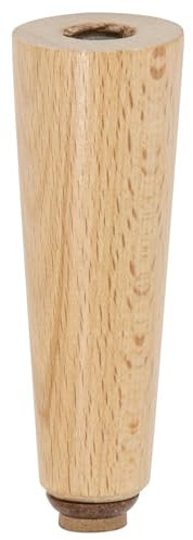 Wagner Möbelbein/Sofabein/Möbelfuß/Couchfuß Design BUCHE konisch - Ø 35/25 x 110 mm, Massivholz Buche, Natur, inkl. QuickClick® Softgleiter Ø 25 mm, Innengewinde Ø 10 mm - 12771001