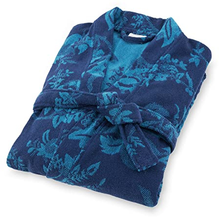 Bassetti Bademantel Genovo B1 aus Baumwolle in der Farbe Blau, Größe: M, 9324556