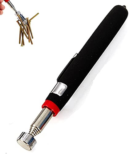 Herramienta Recogedor Magnético,Pluma Telescópica con Punta de Imán,Recogedor Magnético Telescópico,Recogida Magnética,Magnética Telescópica varilla para Tornillos, Tuercas y Pernos(14cm hasta 62cm)