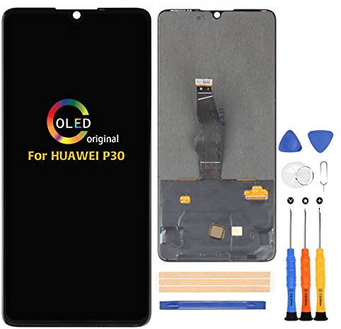 A-MIND Für Huawei P30 Original LCD-Display-Digitizer ELE-L29 ELE-L09 ELE-AL00 ELE-TL00 ELE-L04 Bildschirm-Ersatz-Reparatur-Set, mit Werkzeug (schwarz)