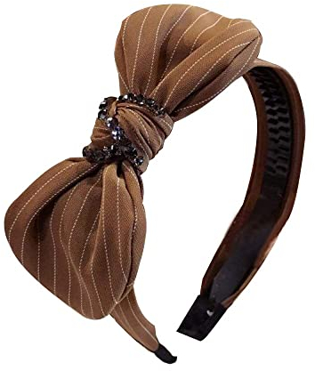 Fasce for capelli Sciarpe for capelli Fascia for capelli dentata, Fiocco in tessuto con strass di cristallo dentato antiscivolo Foro for capelli semplice Forcella Riso a reticolo femminile ( Color : S