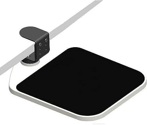Niciksty Bandeja de Ratón para Oficina en Casa o Debajo del Escritorio, Abrazadera en Plataforma Giratoria de 360°, Alfombrilla Ergonómica para Ratón