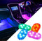 Car Led Interior Light, 4 Stück LED-Licht RGB 7 Farben Ambiente-Beleuchtung für Auto, wiederaufladbare Mobile Autozubehör Innenraum Auto Nachtlicht