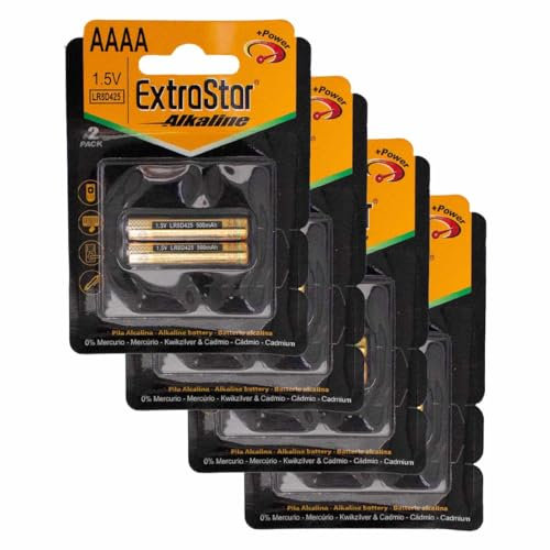 A2ZWORLD Pila Batteria AAAA LR8D425 1.5V, Pila Microstilo Super Alcalina (8)