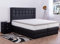 AUKONA Boxspringbett Sophie mit Bettkasten 100x200, Schwarz H4, 7 Zonen Taschenfederkern-Matratze, H2 H3 H4, Komfortschaum-Topper, Lieferung und Aufbau kostenlos