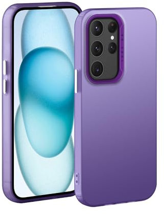 XINYEXIN Cover per Samsung Galaxy S23 Ultra Ultra Sottile Custodia Protettiva per Cellulare Opaca Antigraffio Antiurto Bumper Case - Viola