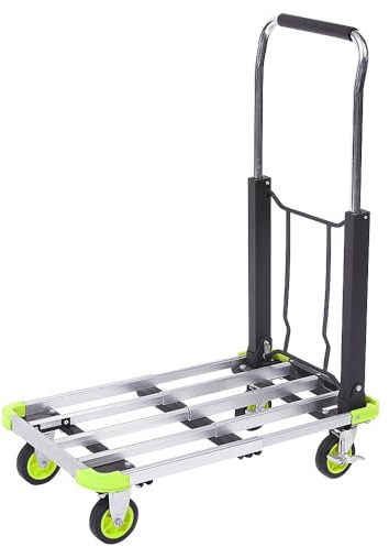 WONDAY Klappbarer Trolley aus Aluminium, Kapazität 100 kg, ausziehbare Platte 50 bis 72,5 cm