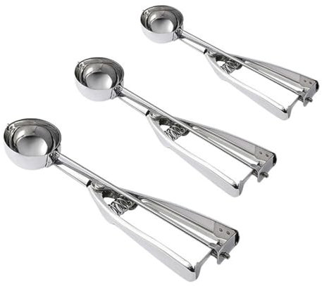 3PCS Ice Cream Cookie Scoop for Baking,Ice Cream Scoop,Cupcake Scoop Batter Dispenser Tablespoon for Dough Ball, Ice Cream,Snow Cone,Small+Medium+Large