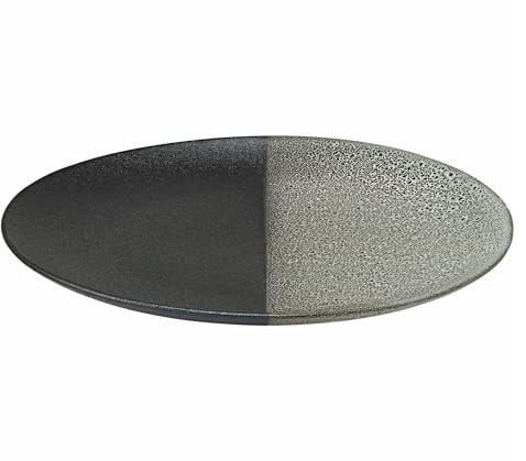 Maxwell & Williams AX0585 Platte rund - 36 cm Durchmesser - Umi - mit Reaktivglasur grau-schwarz, Geschenkbox
