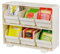 Baroni Home Organizer da Cucina in Plastica Resistente Porta Tè, Organizzatore per Bicchierini, Posate, Zucchero, Cucchiaini, Cannucce e Bicchieri, Design Funzionale e Facile da Pulire, Bianco