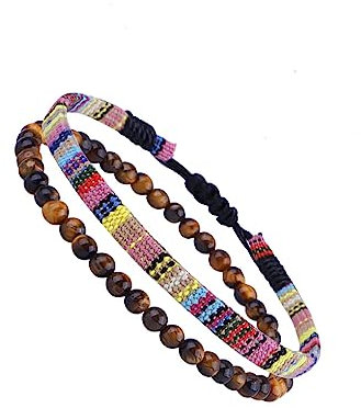tuwiwol 2 Pièces Tressé Boho Bracelet Cheville Tissé Ensemble Corde Jambe Chaîne Tissu Style Fabriqué À La Main Chaîne Réglable Plage, type 3