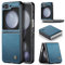 Phernykas Handyhülle für Samsung Galaxy Z Flip 5 hülle Leder, Klapphülle mit Standfunktion und Kartenfächern Cover Samsung Z Flip 5 360 Grad hülle Stoßfeste Flip Case (Blau)