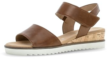 Gabor Damen Keilsandalen, Frauen Sandalen,Freizeitschuhe,offene Schuhe,Strandschuhe,Keilsandaletten,Keilabsatz,Camel (Kork/Creme),37.5 EU / 4.5 UK