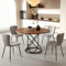 GOLDFAN Ensemble de Salle à Manger avec Table Ronde 120 cm et 4 Chaises en Tissus Confortables, Grande Table 120cm Rond avec Chaise pour 4-6 Personnes (4, Gris Clair)