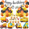 Kinder Bagger Geburtstag Deko Luftballons - 44 Stück Happy Birthday Banner Technisches Fahrzeug Zement Lkw Gabelstapler Bagger Für Dekoration Zum Kindergeburtstag Baustelle Thema Babyparty Dekor