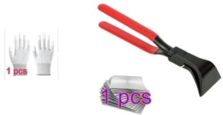 Falzzange 45°, Abkantzange Breit 60 mm Falzzange Blechzange Abfalzen Werkzeug mit Rutschfestem Griff und Handschuhe Erprobtes Dachdecker Werkzeug für Heimwerker, Rot