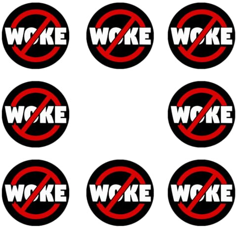Sammys Shirt Store 24 Stück Aufkleber 4cm rund Anti Woke Kampf dem Wokismus Sticker Sparpack gut haftend Aktiv Werden 4 cm