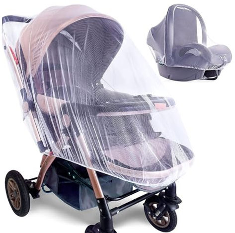 Zanzariera Universale per Passeggino, Zanzariera per Culla, Zanzariere Carrozzina per Neonati, Zanzariera per Carrozzina, Accessori Per Passeggino, per Proteggendolo Il Bambino da Insetti (Bianco)