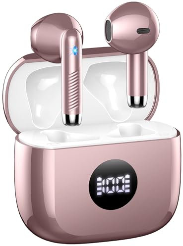 Wireless Earbuds, Bluetooth Headphones 5.4 Deep Bass, in Ear Ear Buds with ENC Noise Cancelling Mics, 40H Playback Bluetooth Earbuds with Mini Case, IP7 Waterproof Earphones with LED Display, USB C