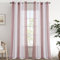 EMEMA Tende a righe trasparenti con occhielli Tende in voile Soggiorno moderno Set di 2 tende Camera da letto Trasparente con motivo Tenda a righe semitrasparente 140 x 260cm Bianche e Rosa Antico