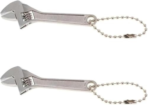 2Pcs Silver Mini Adjustable Wrench Small Shifting Spanner Mini Repair Maintenance Hand Tool for Tightening or Loosening Nuts and Bolts