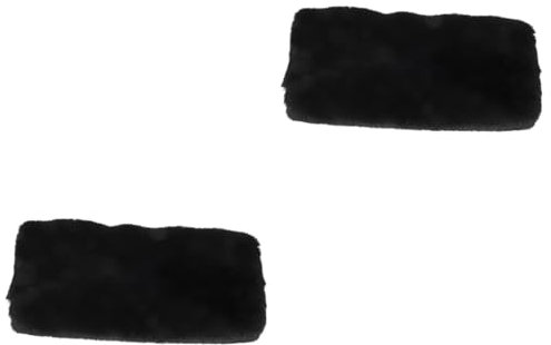 TOYANDONA 3 Stück Muff Hände Pelz-Armstulpen Rosa Schwarz Wärmer Vlies Isoliert Für Winterwarmer Plüsch Kaninchen Fell Beutel Thermal- Gefüttert Gestrickt Kurzer Plüsch Black