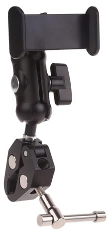 LLINthy Versatile Metal Mount With Clip Sturdy Metal With Phone Rack For Gym Kitchen & Tripod Applications