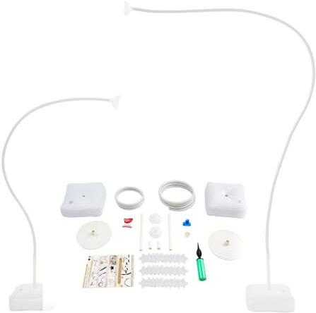 Balloon Arch Stand Kit, Half Arch Balloon Column Stand, Balloon Stand for Floor, Free Bending, Backdrop Decoration Frame for Wedding Birthday Christmas Halloween Decoration, 4.92 ft & 8.2 ft, White
