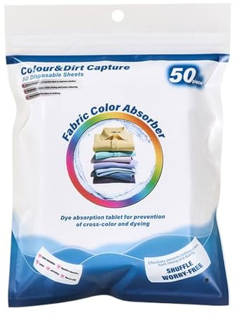 Dubbulon Color Catcher Waschblätter - 50 Stück Farbfangblätter Für Wäschepflege | Farbfangtuch für Waschmaschine Haushalt Wohnheim Reise