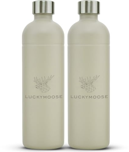Luckymoose Infinity 2x Edelstahlflaschen Wassersprudler 1,25L – Kompatibel mit der LM Infinity Serie, Aarke Carbonator 3 und Brita SodaOne - Umweltfreundlich, bruchsicher & spülmaschinenfest
