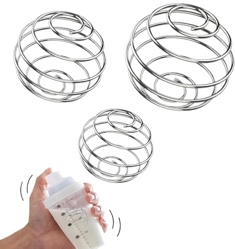 IENHDK 3 Stück Edelstahl Shaker Kugel,Metall Shaker Ball | Flaschenmischer In 3 Größen,Stainless Steel Mixing Flaschenmischer Ball Kugel Protein Mixer Für Protein Blended Getränke