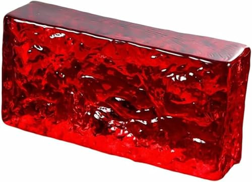 Klarglasbaustein, Glasbaustein for Trennwände, mehrfarbig, 20 x 10 5 cm(Red)