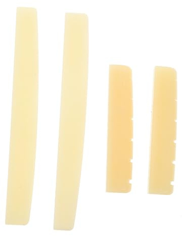 BETOOKY 2 Satz Gitarrenstegmuttern und Gitarrensattel aus Rinderknochen für Westerngitarre Zubehör 43mm Sattel und 74mm Brücke Verbesserte Spielbarkeit und Leichtes Design