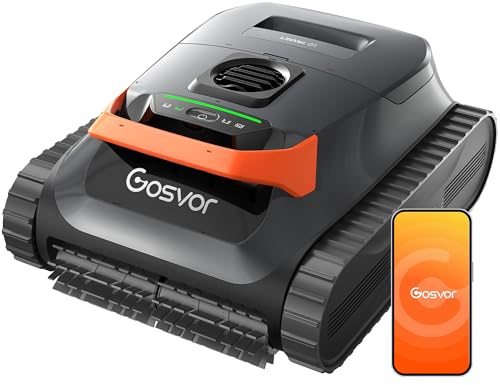 Gosvor LiteVac G1 Robot Piscine Fond et Parois, 6,9 kg Ultra Léger, Jusqu’à 200 Min d’Autonomie, Double Filtration, Navigation Intelligente & App, pour Piscines Jusqu’à 200 m², Orange