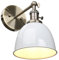 Pathson Métal Réglable Applique Luminaire Style de Bol en Fer Abat-jour Lampe Murale Industrial Rétro Eclairage Blanche(pas d'ampoule)