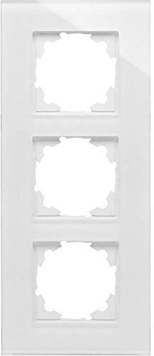 Kopp Glas-Abdeckrahmen 3-Fach reinweiß für Schalterprogramm Athenis und HK07 405502004, weiß, Glas weiß