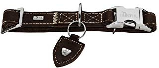HUNTER TARA ALU-STRONG Hundehalsung, Hundehalsband, Leder, rustikal, robust, XL, dunkelbraun