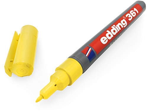 Edding 361 Whiteboard-Marker, 1 mm Rundspitze, gelbe Tinte, 1 Stück