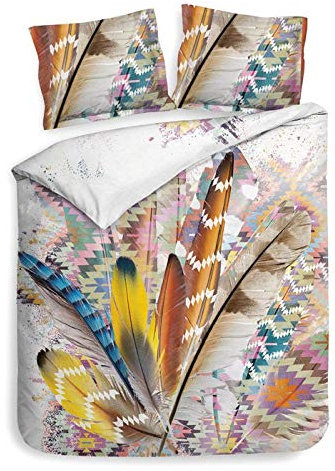 Heckett Lane Ricardo Duvet Cover, 100% Cotton Satin, Multi, 240 x 220 cm, 1.0 Stück
