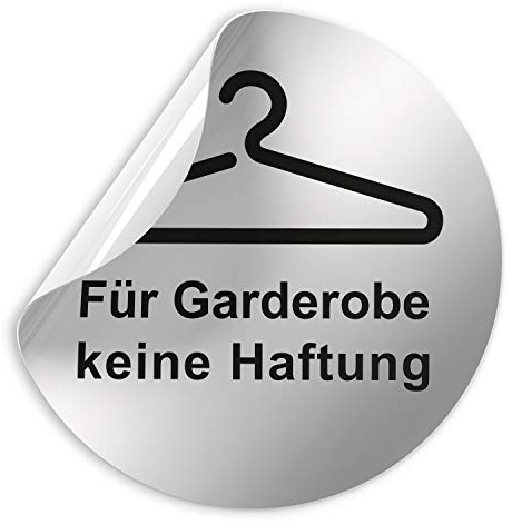 Kinekt3d Leitsysteme Folienschild Schild - D = 100 mm PVC Silber - Robuste Kratzfeste Folie - UV beständig - Perfekt für Glastüren und alle glatten Flächen (Für Garderobe keine Haftung)