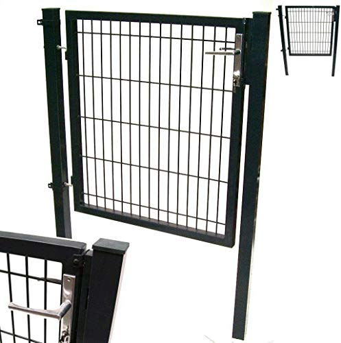 Quadratrohr Gartentor Doppelstabmatten Gartentür Garten Zaun Pforte Zauntor 100x120 55381 AWZ