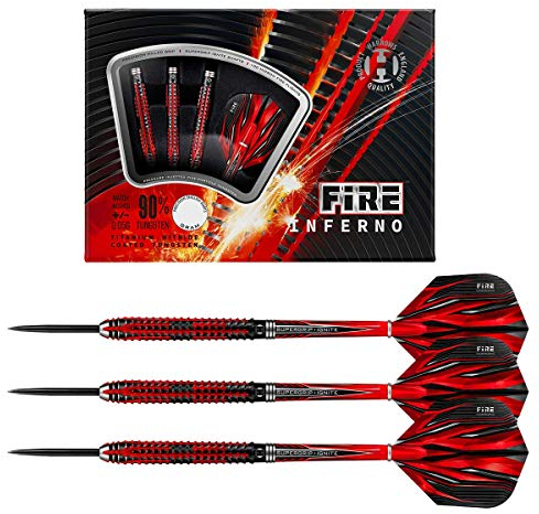 Harrows Steel Darts Fire Inferno 90% Tungsten Steeltip Dart Steeldart (26 Gramm)