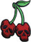 Papapatch Cherry Sugar Candy Ghost Skeleton Skull Punk Rock Sew Iron on Embroidered Applique Badge Sign Patch (IRON-CHERRY-SKULL-02)