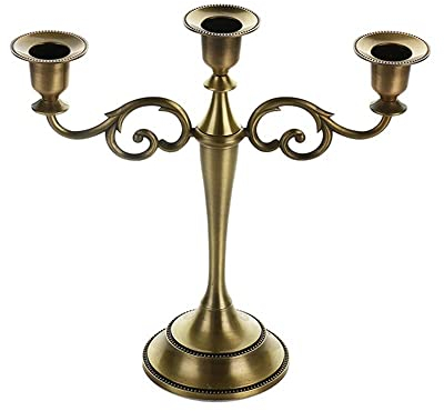 Design Kerzenhalter 3-armig Kandelaber goldfarben Barock Stil Shabby Chic Bronze