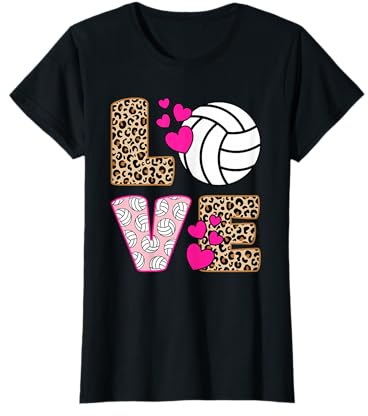 Love Volleyball Volleyballspieler Damen Mädchen Kinder T-Shirt