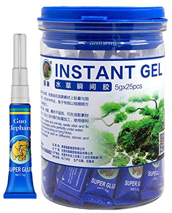 Niktule Aquarium Glue Safe and Quick-Drying Aquascapes Water Plant Glue for Corals Instant Glue for Plants Moss Coral