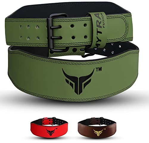 Mytra Fusion Gym Belt 4 Zoll Gewichthebergürtel Ideal für Workout, Powerlifting, Rückenstütze Frauen Bodybuilding Gürtel (Green, Small)