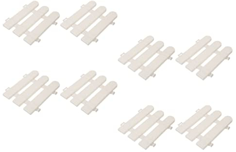 8Pcs Gartenposten Zaun Weiße Edgings Gras Rasen Blütenbeete Pflanze Ränder Landschaft Tafeln Grenzzaun Panel für Garten Rasendekorationen im Freien