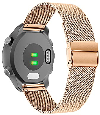 KeeFos 18mm Cinturini Compatibile con Garmin Venu 3S 41mm/2S/Forerunner 265S/255S, Bracciale in Metallo, Cinturino da Uomo e Donna per Garmin Vivoactive 4S 40mm/Vivomove 3S 39mm/Active S - Oro Rosa