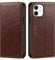 SHIELDON Case for iPhone 12 6.1, Genuine Leather iPhone 12 Pro Wallet Cover with [Credit Card Holder][Kickstand][RFID Blocking] Shockproof Folio Case Compatible with iPhone 12 Pro - Retro Coffee